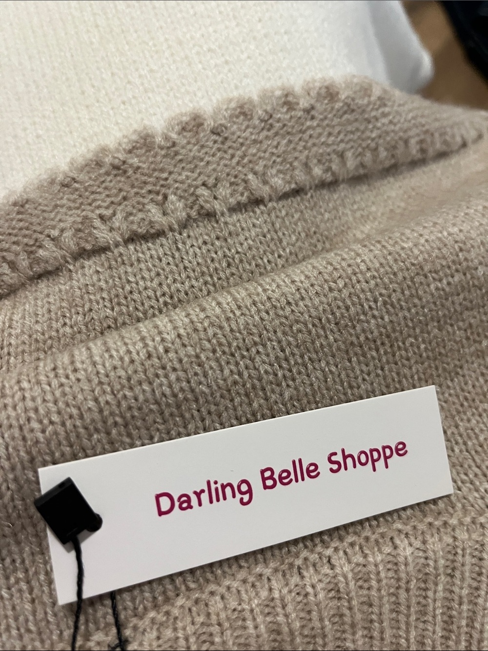 Casual Colorblock Crewneck Sweater - Taupe, White & Brown - Picture 3 of 4